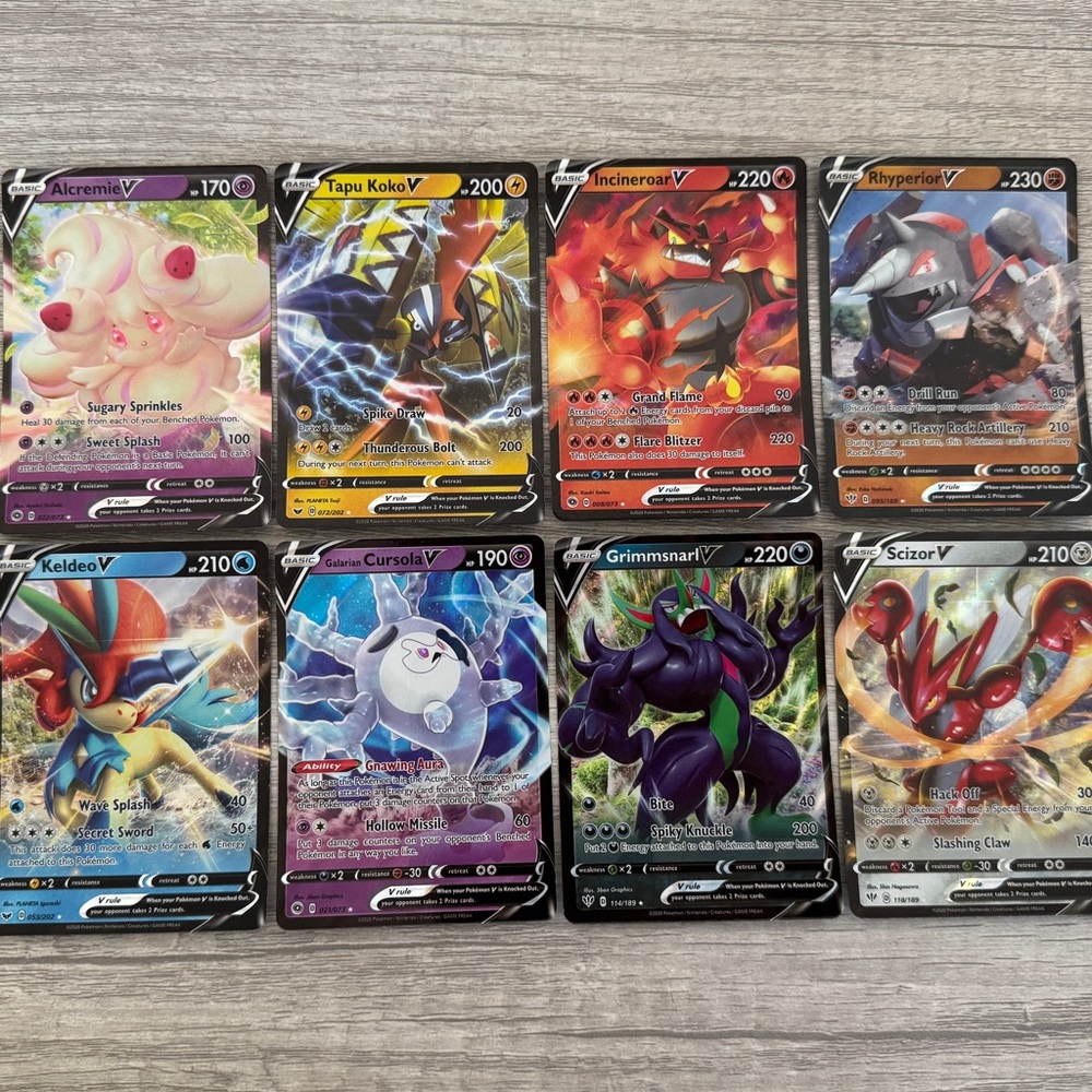 Set of 8 Pokemon V Cards